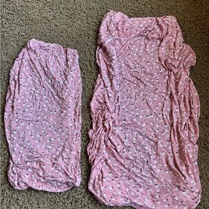 Pink Floral Crib & Changing Pad Cover Set